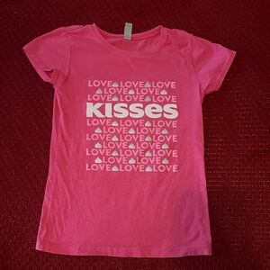 Next Level Apparel Pink Love & Kisses Kids Tee